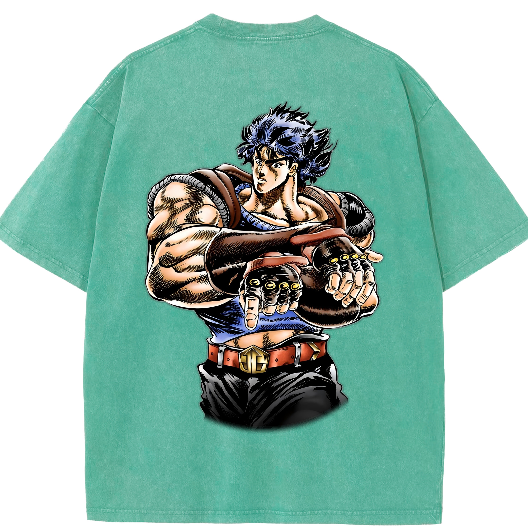 （画像用） ジョジョの奇妙な冒険 /ジョナサン?ジョースター JoJo's Bizarre Adventure Jonathan Joestar 綿100% ヴィンテージ風 半袖Tシャツ（背面プリント）